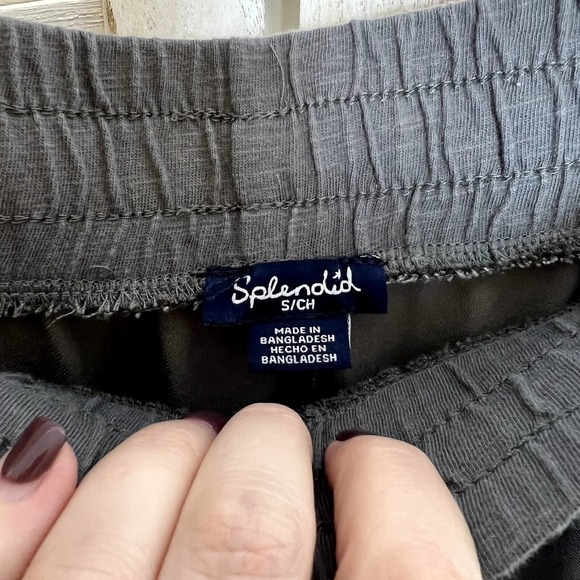 SPLENDID Women's Camo Camouflage Loose Fit Jogger Pants Drawstring Waist Gray S - Picture 8 of 12